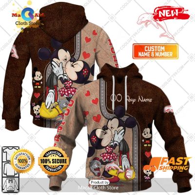 HOT Personalized NRL Dolphins Mickey and Minnie Design Hoodie Sweatshirt 3D -soulcals