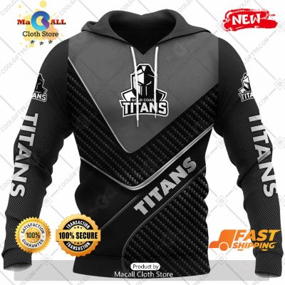 HOT Personalized NRL Gold Coast Titans Carbon Hoodie Sweatshirt 3D -soulcals