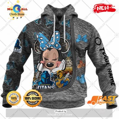 HOT Personalized NRL Gold Coast Titans Logo and Minnie Mouse Design Hoodie Sweatshirt 3D -soulcals