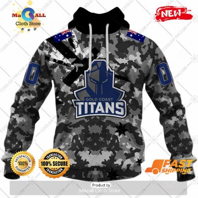 HOT Personalized NRL Gold Coast Titans Special Camo Military Flag Hoodie Sweatshirt 3D -soulcals