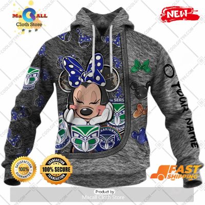HOT Personalized NRL New Zealand Warriors Logo and Minnie Mouse Design Hoodie Sweatshirt 3D -soulcals