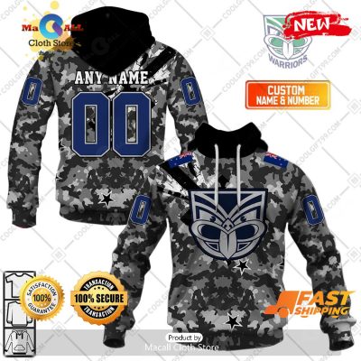 HOT Personalized NRL New Zealand Warriors Special Camo Military Flag Hoodie Sweatshirt 3D -soulcals