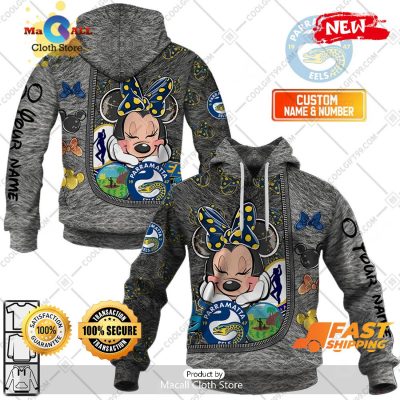 HOT Personalized NRL Parramatta Eels Logo and Minnie Mouse Design Hoodie Sweatshirt 3D -soulcals