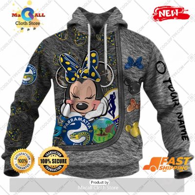 HOT Personalized NRL Parramatta Eels Logo and Minnie Mouse Design Hoodie Sweatshirt 3D -soulcals