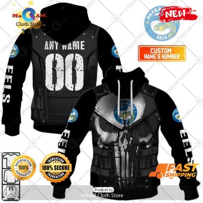 HOT Personalized NRL Parramatta Eels Punisher Hoodie Sweatshirt 3D -soulcals