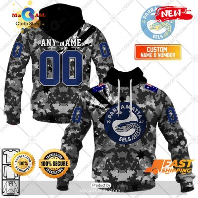 HOT Personalized NRL Parramatta Eels Special Camo Military Flag Hoodie Sweatshirt 3D -soulcals