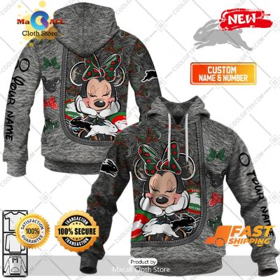 HOT Personalized NRL South Sydney Rabbitohs Logo and Minnie Mouse Design Hoodie Sweatshirt 3D -soulcals