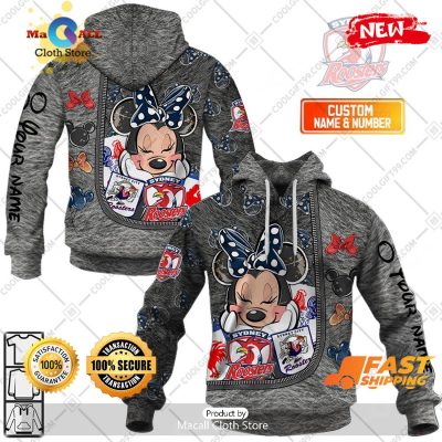 HOT Personalized NRL Sydney Roosters Logo and Minnie Mouse Design Hoodie Sweatshirt 3D -soulcals