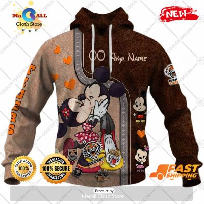 HOT Personalized NRL Wests Tigers Mickey and Minnie Design Hoodie Sweatshirt 3D -soulcals