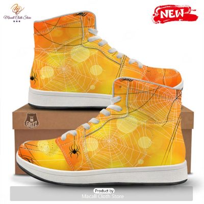 HOT Spider Web Halloween Print High Top Sneakers - soulcals