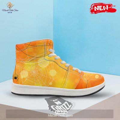 HOT Spider Web Halloween Print High Top Sneakers - soulcals