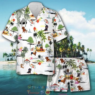Dachshund Beach Hippie Hawaiian Shirt And Shorts - Hot Sale 2025