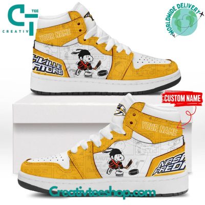 Nashville Predators 75th Anniversary of Peanuts Air Jordan 1 Shoes - Creativteeshop