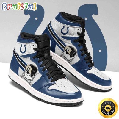 Indianapolis Colts Air Jordan 1 Shoes Jack Skellington Printing Shoes Sneaker