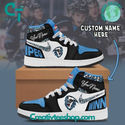 WHL Winnipeg ICE Custom Name Air Jordan 1 Sneaker - soulcals.com