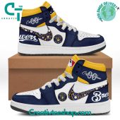 MLB Milwaukee Brewers Personalized Air Jordan 1 Sneaker - soulcals.com