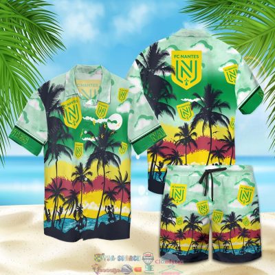 Nantes Fc Palm Tree Hawaiian Shirt Beach Shorts - Hot Sale 2025