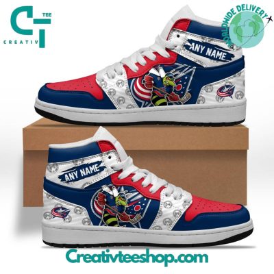 NHL Columbus Blue Jackets Special Team Mascot Design Air Jordan 1 Sneaker - soulcals.com