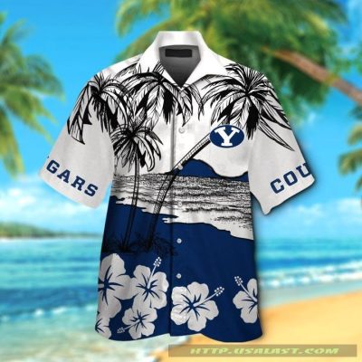 Byu Cougars Hibiscus Hawaiian Shirt Beach Short - Hot Sale 2025