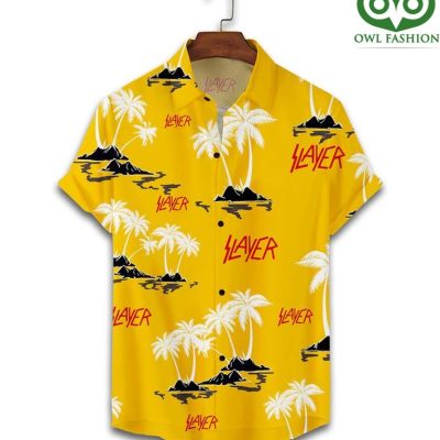 SLAYER palm trees islands yellow FLIP FLOPS AND COMBO HAWAII SHIRT SHORTS