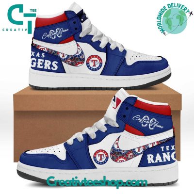 MLB Texas Rangers Personalized Air Jordan 1 Sneaker - soulcals.com