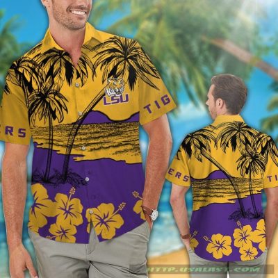 Lsu Tigers Hibiscus Hawaiian Shirt Beach Short - Hot Sale 2025