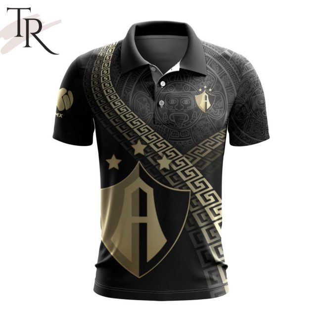 LIGA MX Atlas F.C Special Black And Gold Design Polo Shirt - soulcals.com
