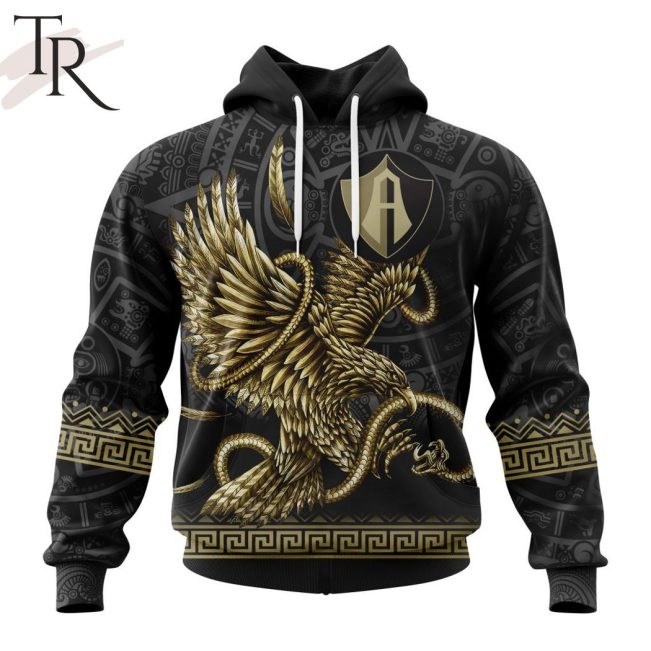 LIGA MX Atlas F.C Special Black And Gold Design With Mexican Eagle Hoodie - soulcals.com