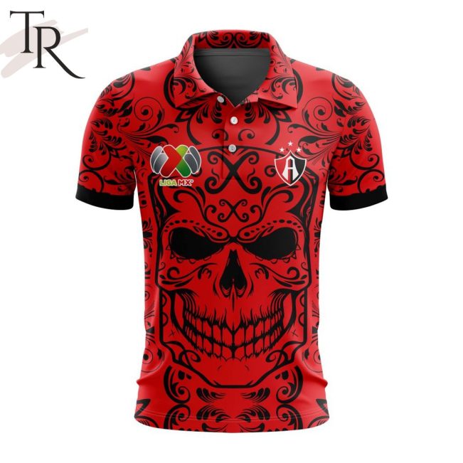 LIGA MX Atlas F.C Special Dia De Muertos Design Polo Shirt - soulcals.com