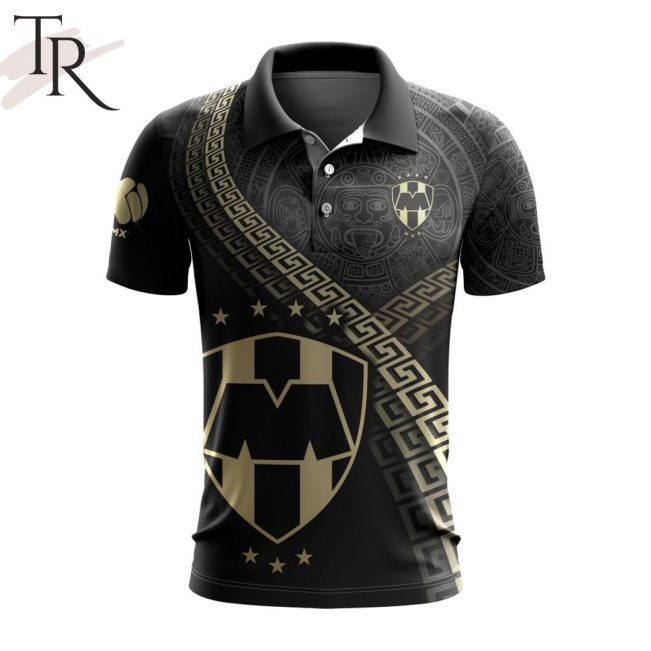 LIGA MX C.F. Monterrey Special Black And Gold Design Polo Shirt - soulcals.com