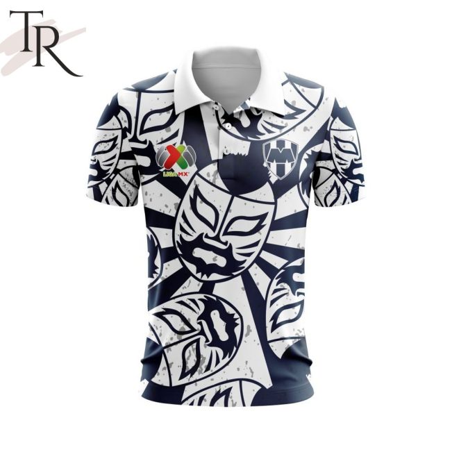 LIGA MX C.F. Monterrey Special Lucha Libre Design Polo Shirt - soulcals.com