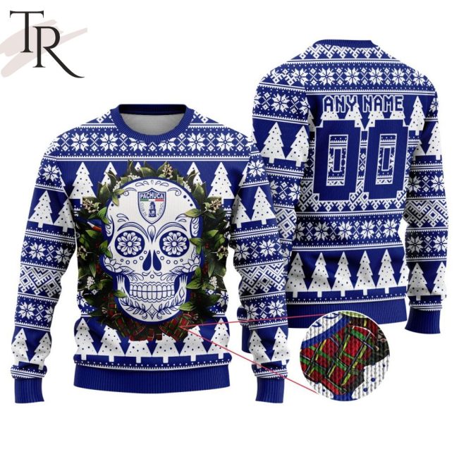 LIGA MX C.F. Pachuca Special Sugar Skull Christmas Ugly Sweater - soulcals.com