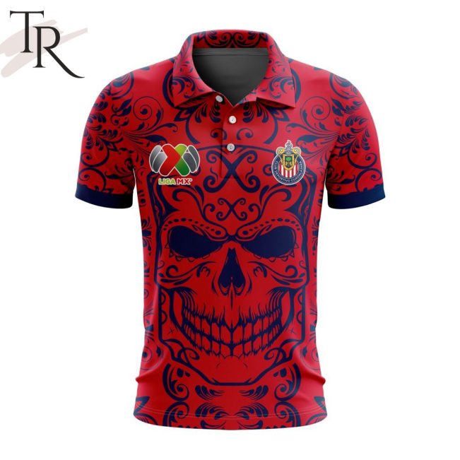 LIGA MX Chivas Guadalajara Special Dia De Muertos Design Polo Shirt - soulcals.com