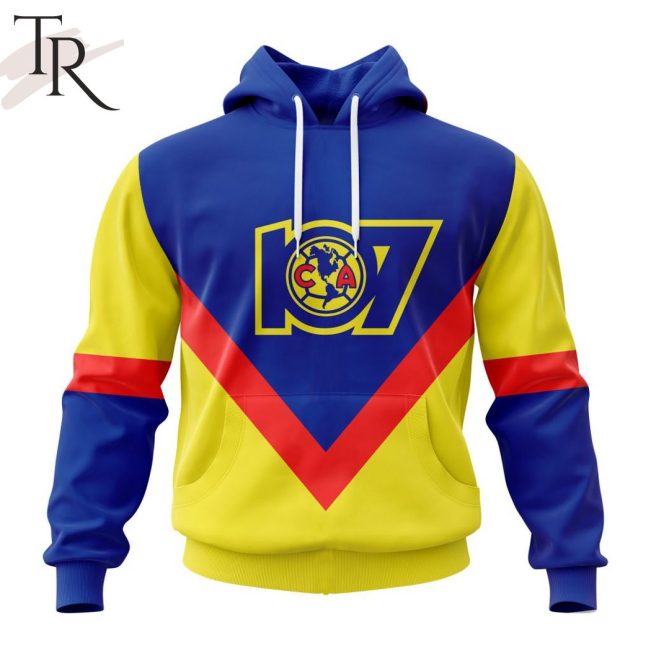 LIGA MX Club America Retro Design With 107th Anniversary Logo Hoodie - soulcals.com