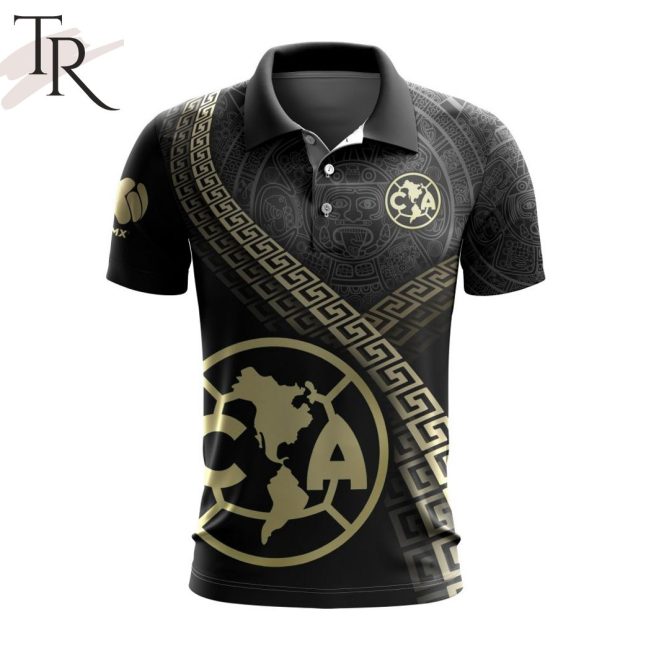 LIGA MX Club America Special Black And Gold Design Polo Shirt - soulcals.com