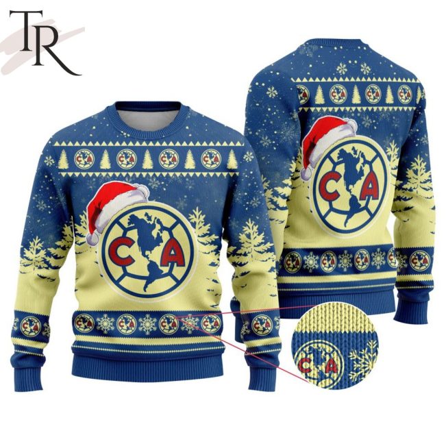 LIGA MX Club America Special Christmas Ugly Sweater Design - soulcals.com