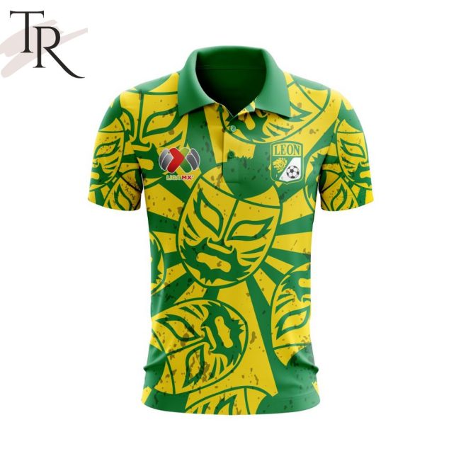 LIGA MX Club Leon Special Lucha Libre Design Polo Shirt - soulcals.com