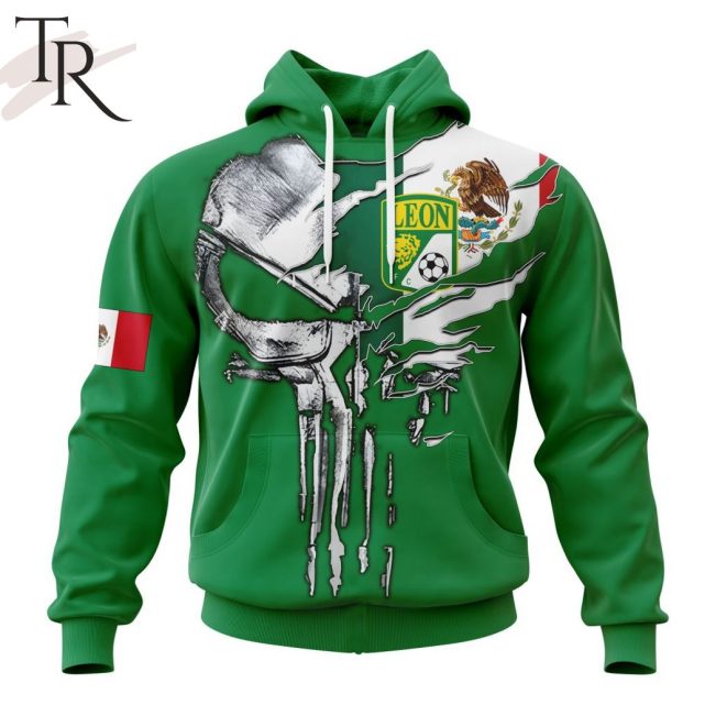 LIGA MX Club Leon Special Skull Design Concept Kits Hoodie - soulcals.com