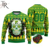 Liga Mx Club Leon Special Sugar Skull Christmas Ugly Sweater Rocking Picture - demo10