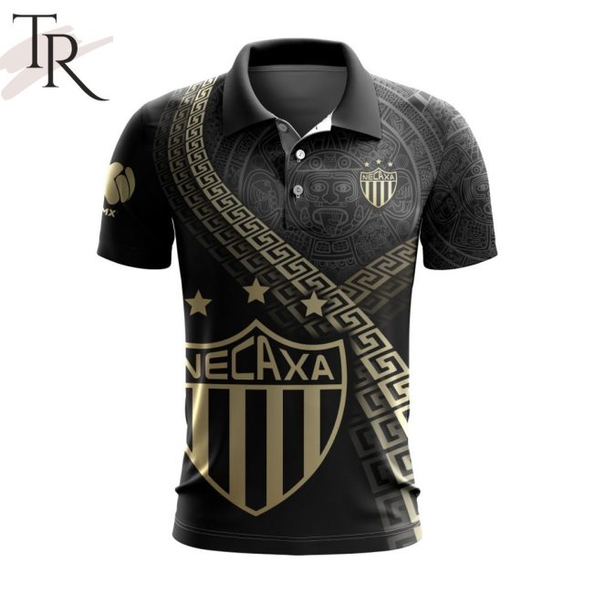LIGA MX Club Necaxa Special Black And Gold Design Polo Shirt - soulcals.com
