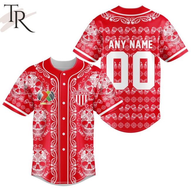 LIGA MX Club Necaxa Special Dia De Muertos Design Baseball Jersey - soulcals.com