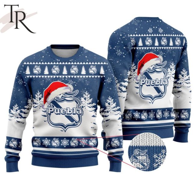 LIGA MX Club Puebla Special Christmas Ugly Sweater Design - soulcals.com