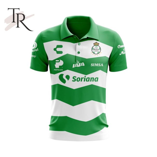 LIGA MX Club Santos Laguna 2023 - 2024 Home Polo Shirt - soulcals.com