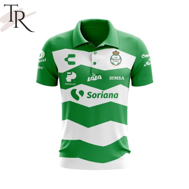LIGA MX Club Santos Laguna 2023 - 2024 Home Polo Shirt - soulcals.com