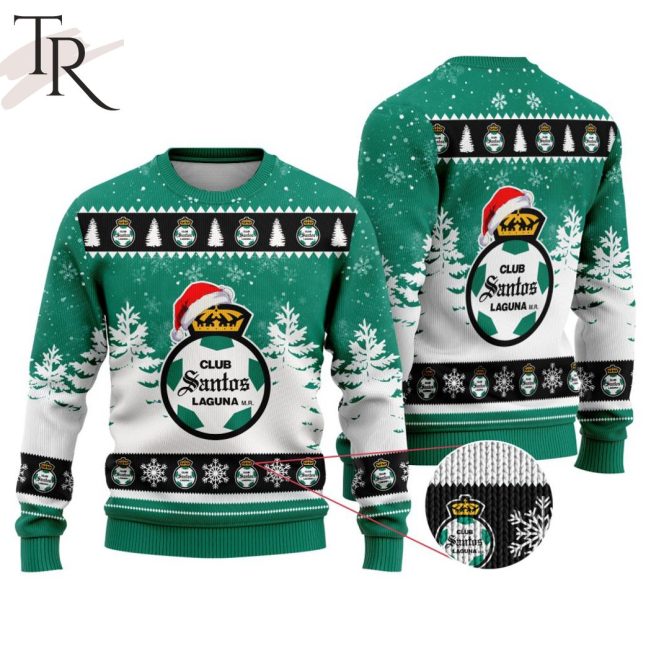LIGA MX Club Santos Laguna Special Christmas Ugly Sweater Design - soulcals.com