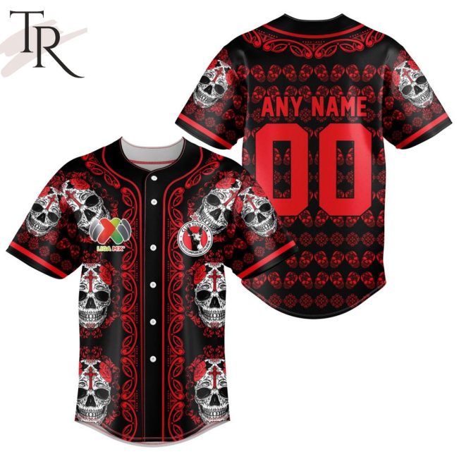 LIGA MX Club Tijuana Special Dia De Muertos Design Baseball Jersey - soulcals.com