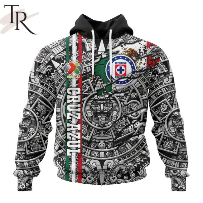 LIGA MX Cruz Azul Special Aztec Design Hoodie - soulcals.com