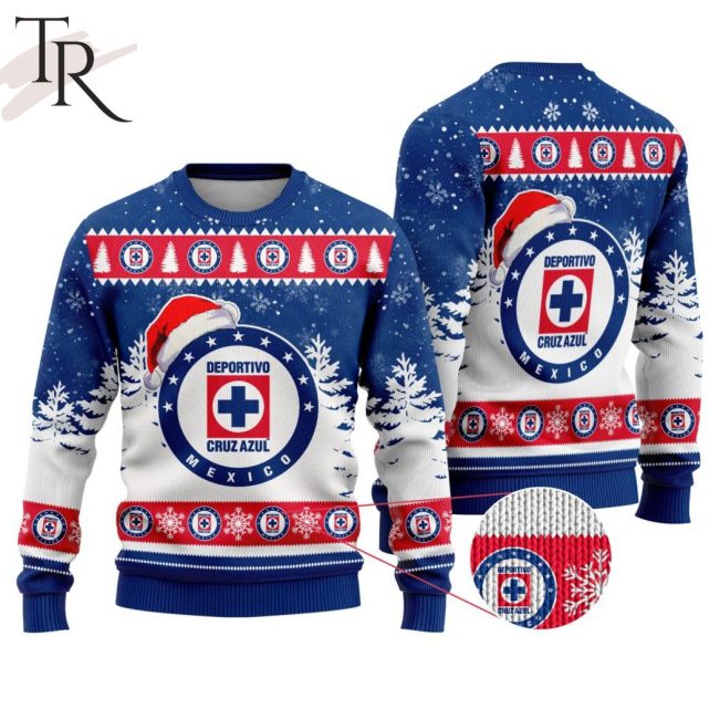 LIGA MX Cruz Azul Special Christmas Ugly Sweater Design - soulcals.com