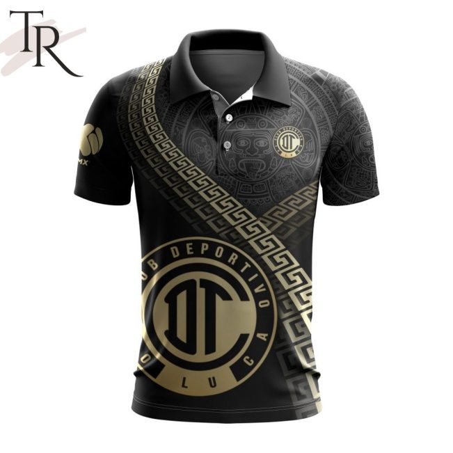LIGA MX Deportivo Toluca Special Black And Gold Design Polo Shirt - soulcals.com