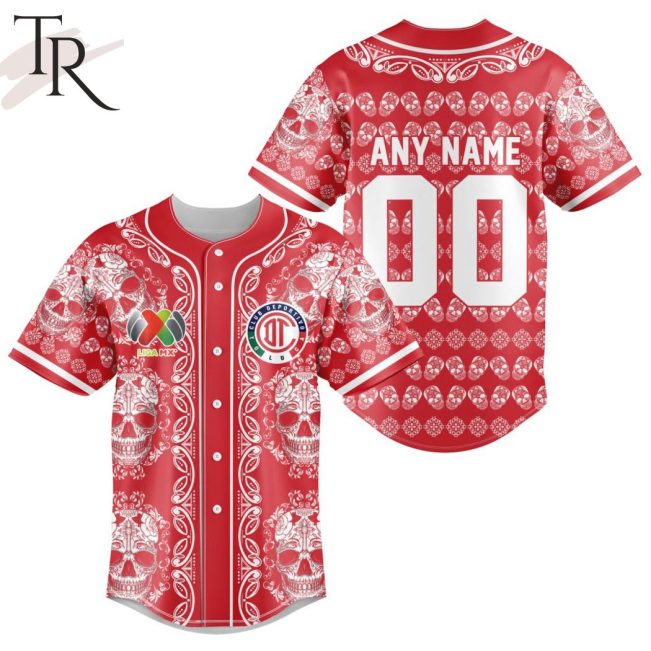 LIGA MX Deportivo Toluca Special Dia De Muertos Design Baseball Jersey - soulcals.com